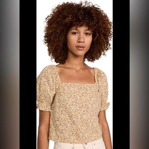 Madewell NWOT Hopewell Puff-Sleeve Crop Top in Cottage Garden